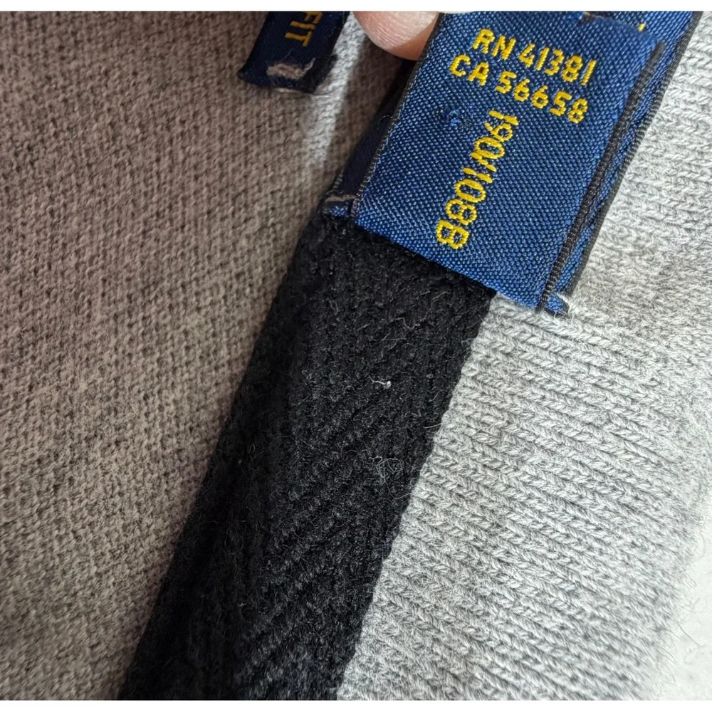 Polo Ralph Lauren Gray Knit Polo Shirt XXL Custom Slim Fit Number 2 Patch